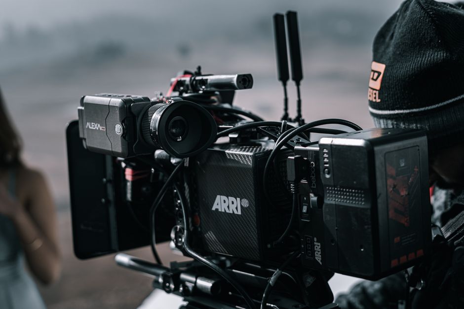 Professional cinema camera setup for a wedding videographer