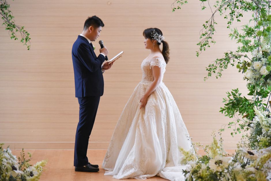 Emotional wedding vows captured on video